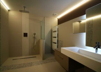 rénovation salle de bains moderne douche italienne mitigeur encastre